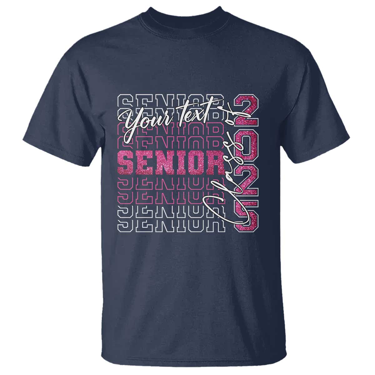 personalized-senior-2025-t-shirt-custom-text-class-of-2025-graduation-glitter-print