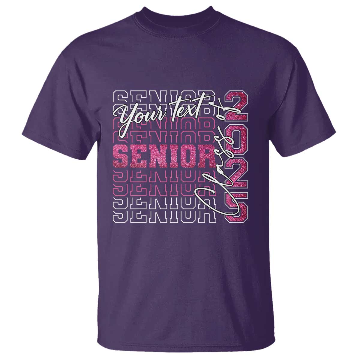 personalized-senior-2025-t-shirt-custom-text-class-of-2025-graduation-glitter-print