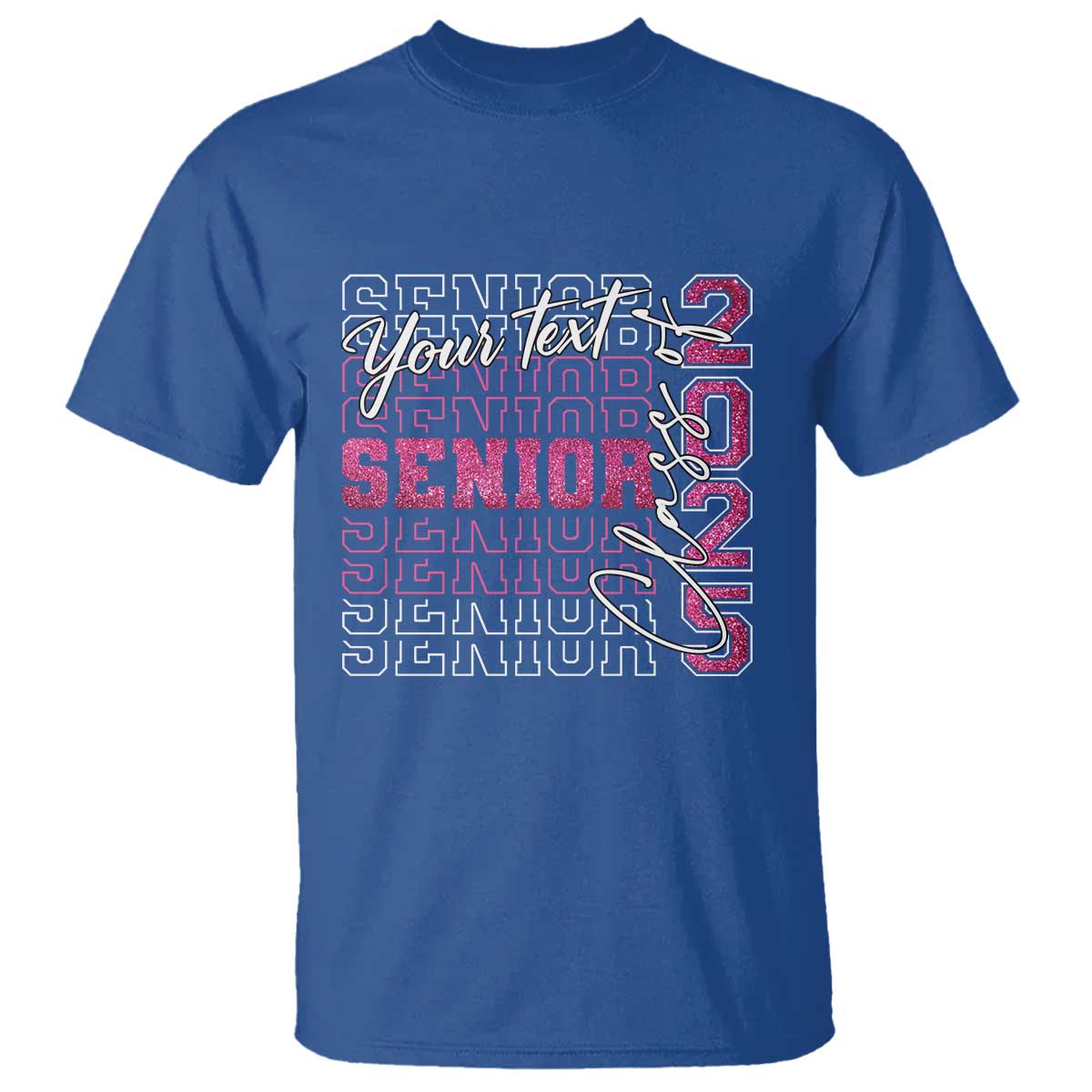 personalized-senior-2025-t-shirt-custom-text-class-of-2025-graduation-glitter-print