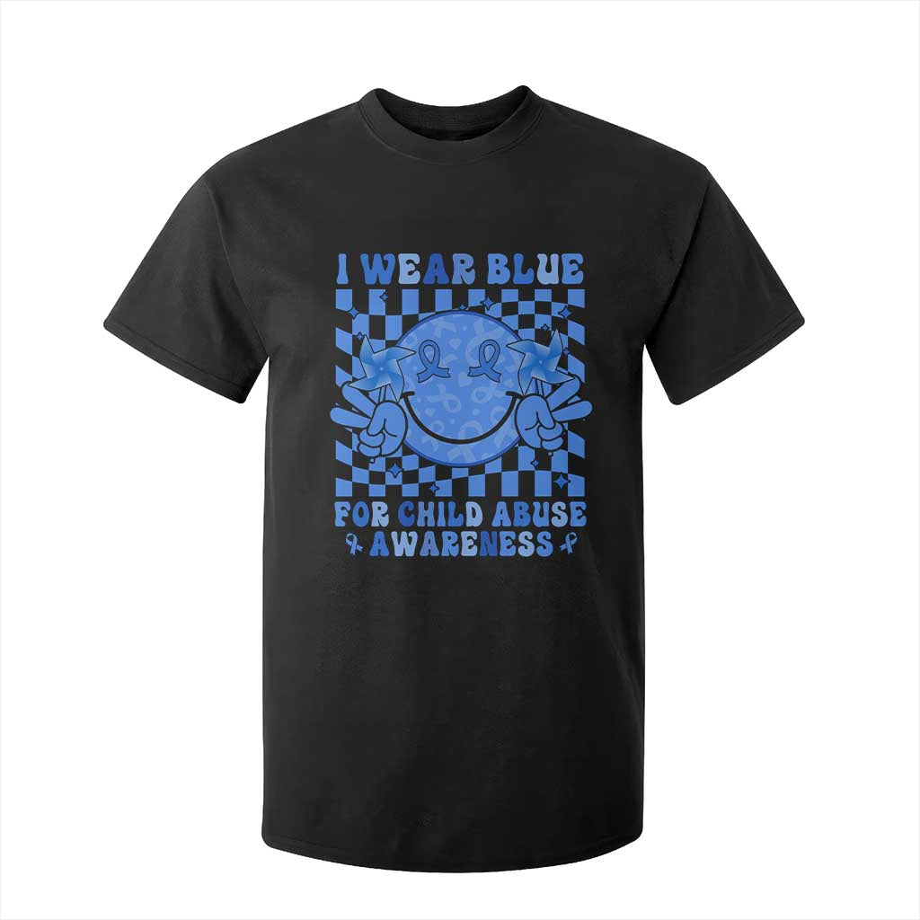 I Wear Blue For Child Abuse Support Month T Shirt For Kid