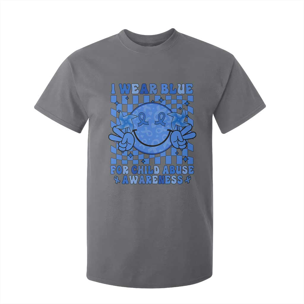I Wear Blue For Child Abuse Support Month T Shirt For Kid