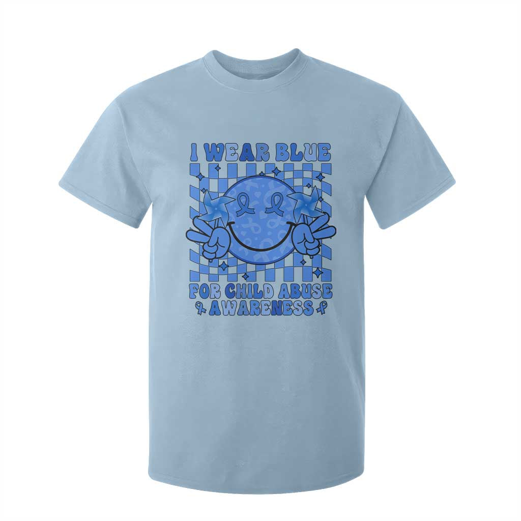 I Wear Blue For Child Abuse Support Month T Shirt For Kid