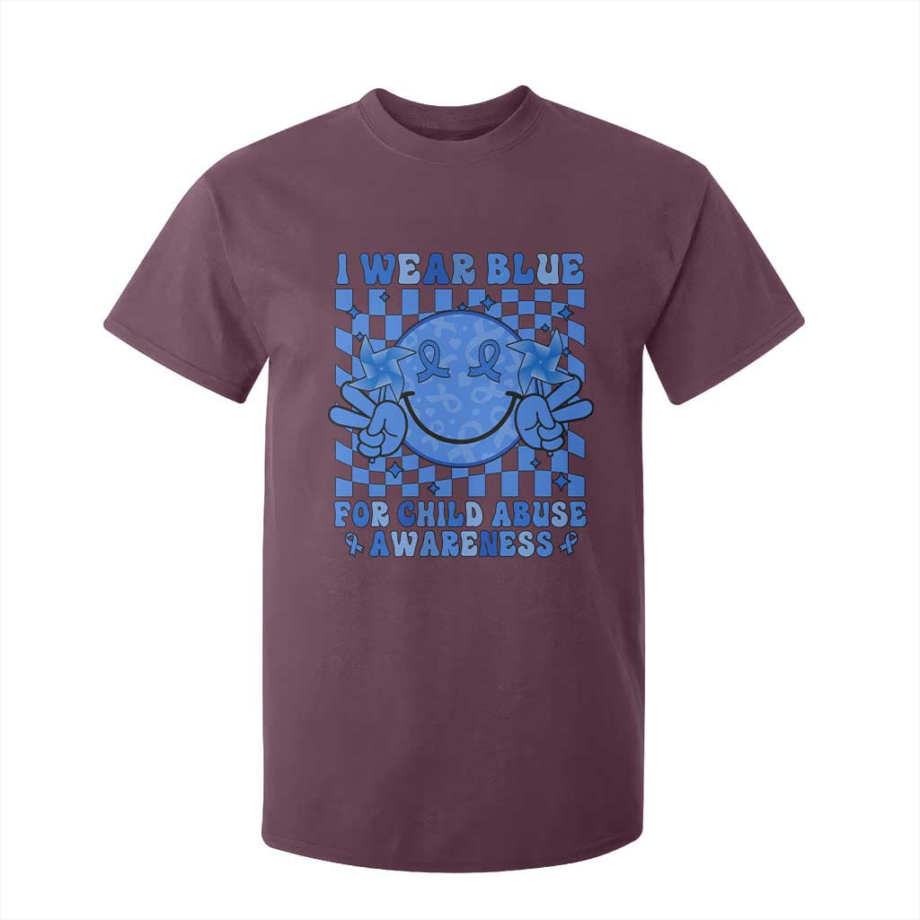 I Wear Blue For Child Abuse Support Month T Shirt For Kid