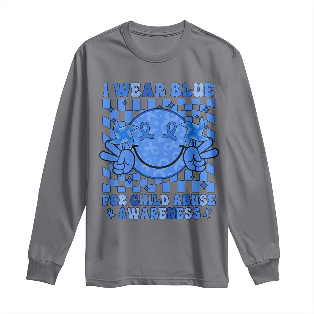 I Wear Blue For Child Abuse Support Month Long Sleeve Shirt