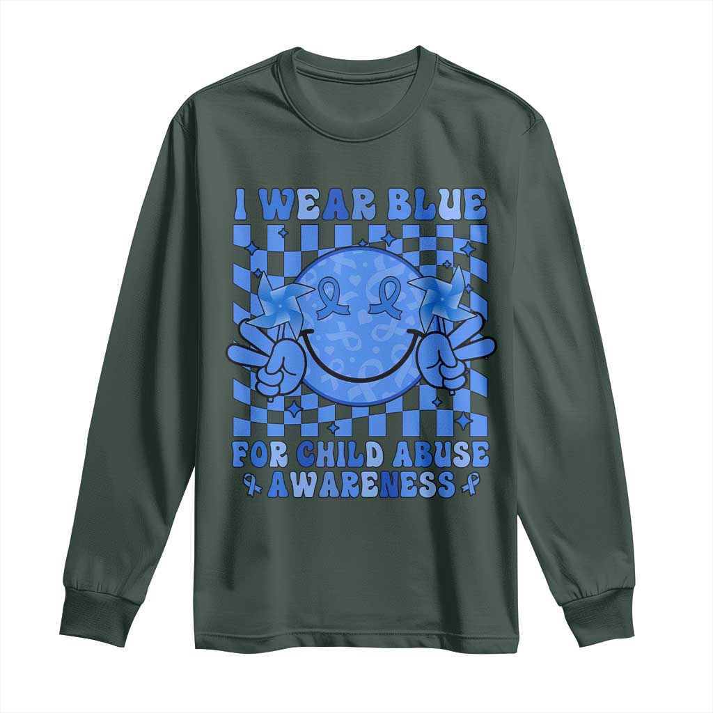 I Wear Blue For Child Abuse Support Month Long Sleeve Shirt