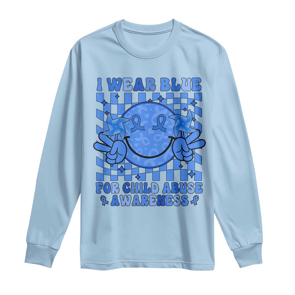 I Wear Blue For Child Abuse Support Month Long Sleeve Shirt