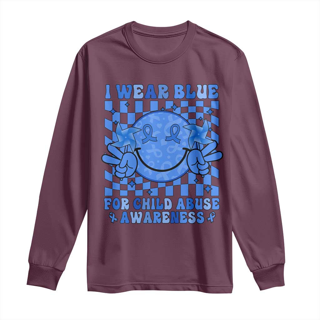 I Wear Blue For Child Abuse Support Month Long Sleeve Shirt