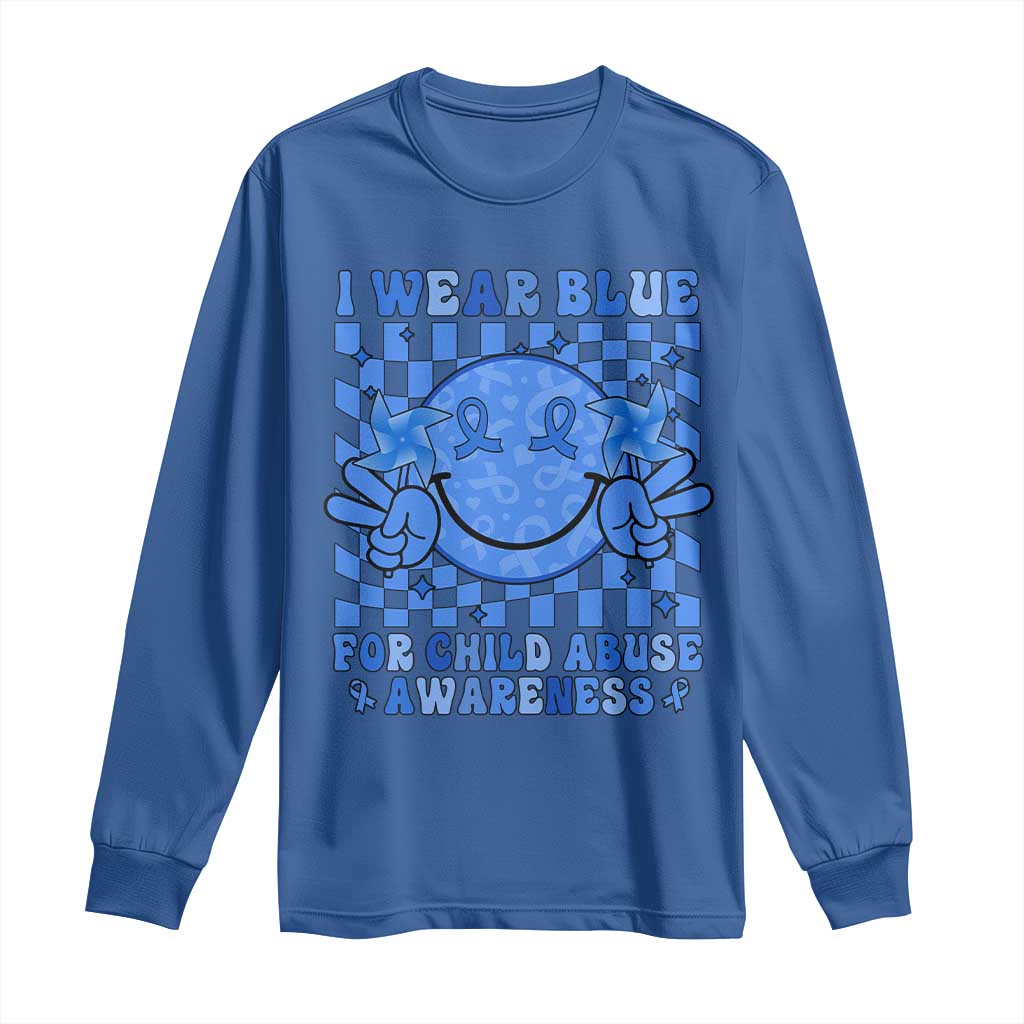 I Wear Blue For Child Abuse Support Month Long Sleeve Shirt