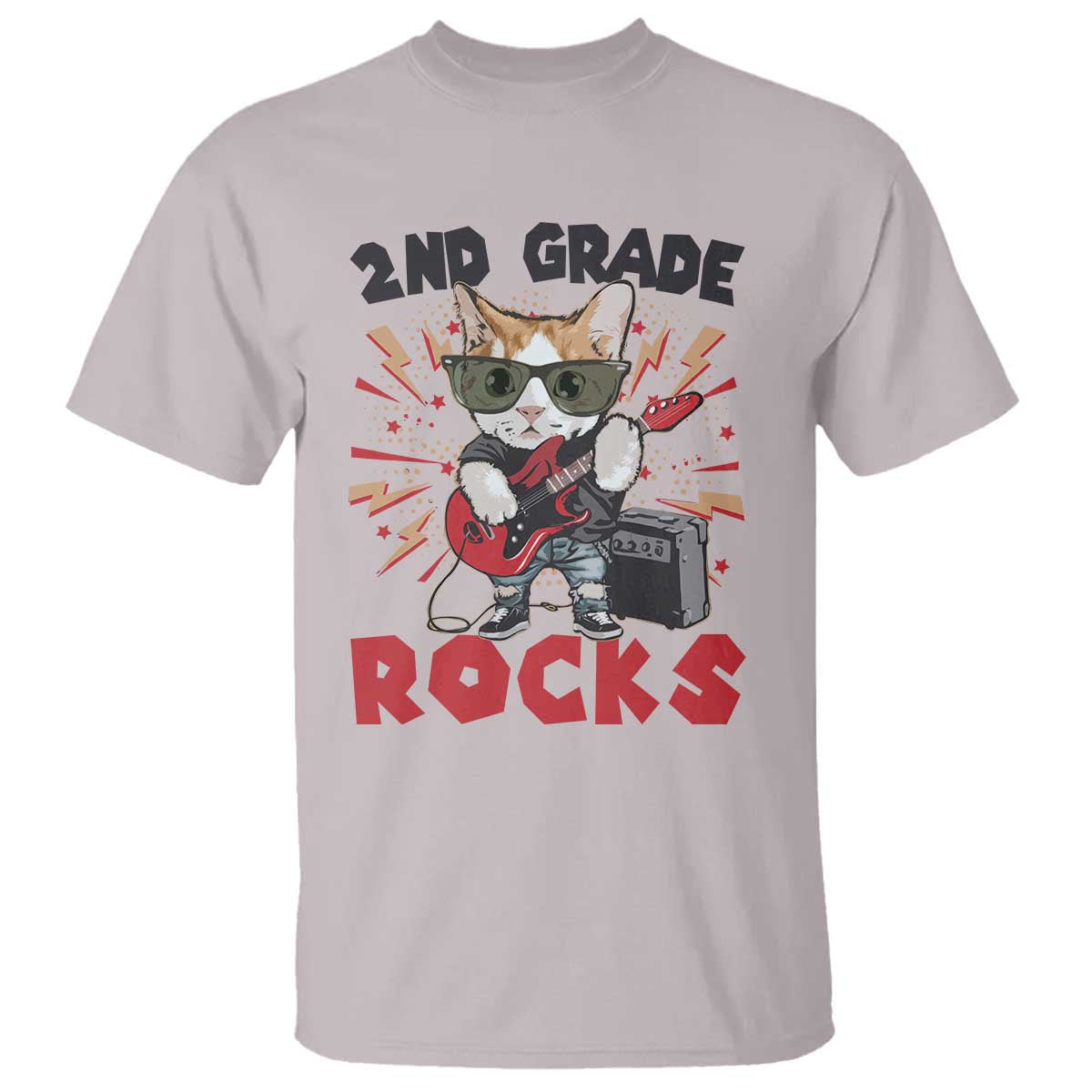 funny-2nd-grade-rocks-t-shirt-cat-heavy-metal-guitarist-thunder-star