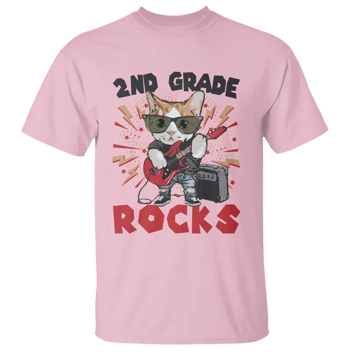 funny-2nd-grade-rocks-t-shirt-cat-heavy-metal-guitarist-thunder-star
