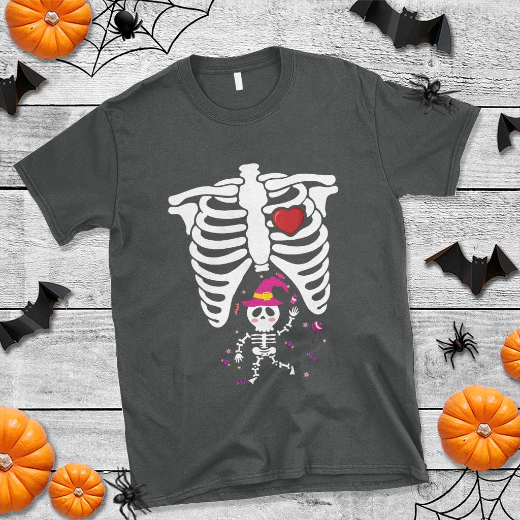 pregnancy-announcement-t-shirt-halloween-witch-skeleton-monster-baby-pregnant-candy
