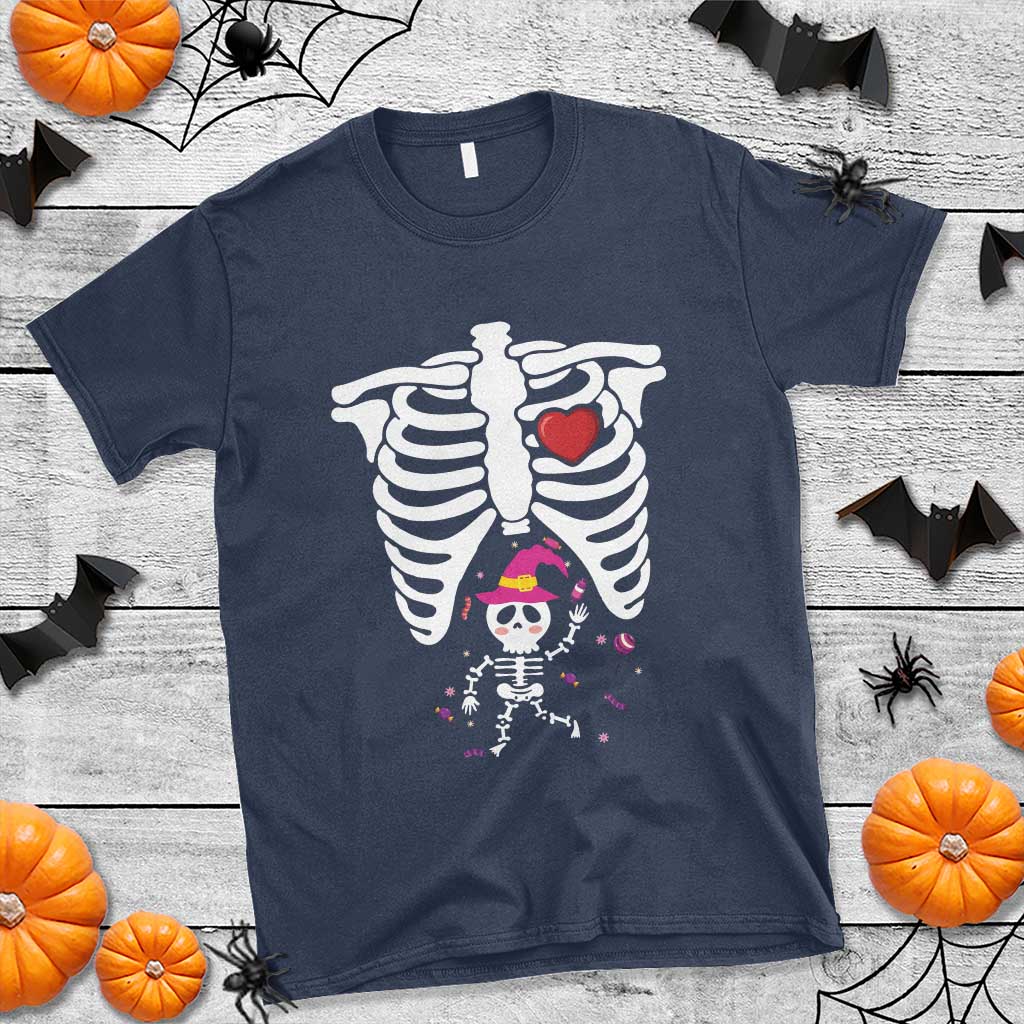 pregnancy-announcement-t-shirt-halloween-witch-skeleton-monster-baby-pregnant-candy