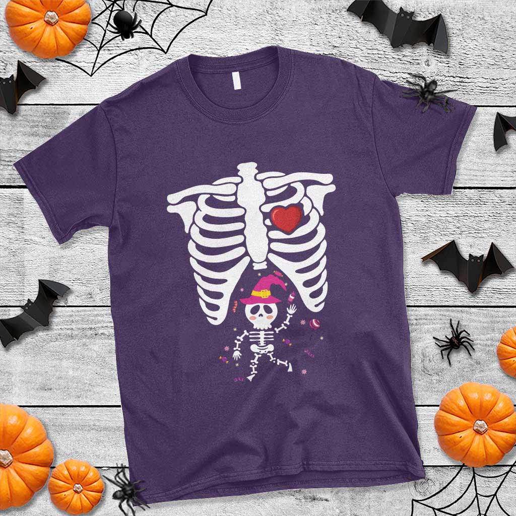 pregnancy-announcement-t-shirt-halloween-witch-skeleton-monster-baby-pregnant-candy