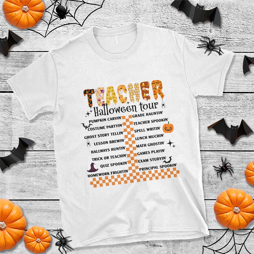 funny-teacher-halloween-tour-t-shirt-spooky-teacher-activities-pumpkin-witch-hat-bat