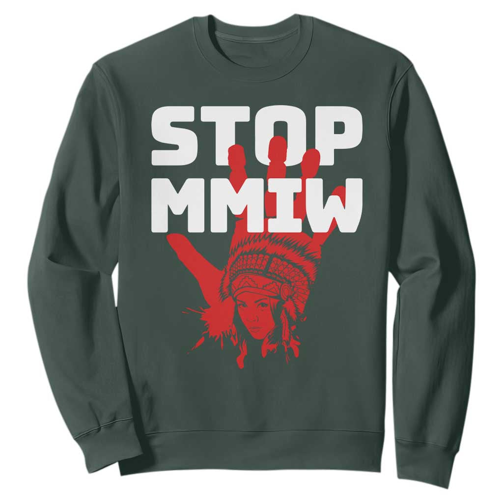 Indigenous Women Justice Gift Sweatshirt Stop MMIW Red Handprint Graphic