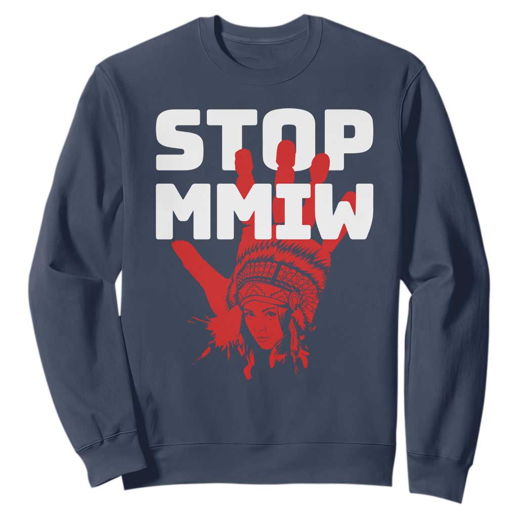 Indigenous Women Justice Gift Sweatshirt Stop MMIW Red Handprint Graphic