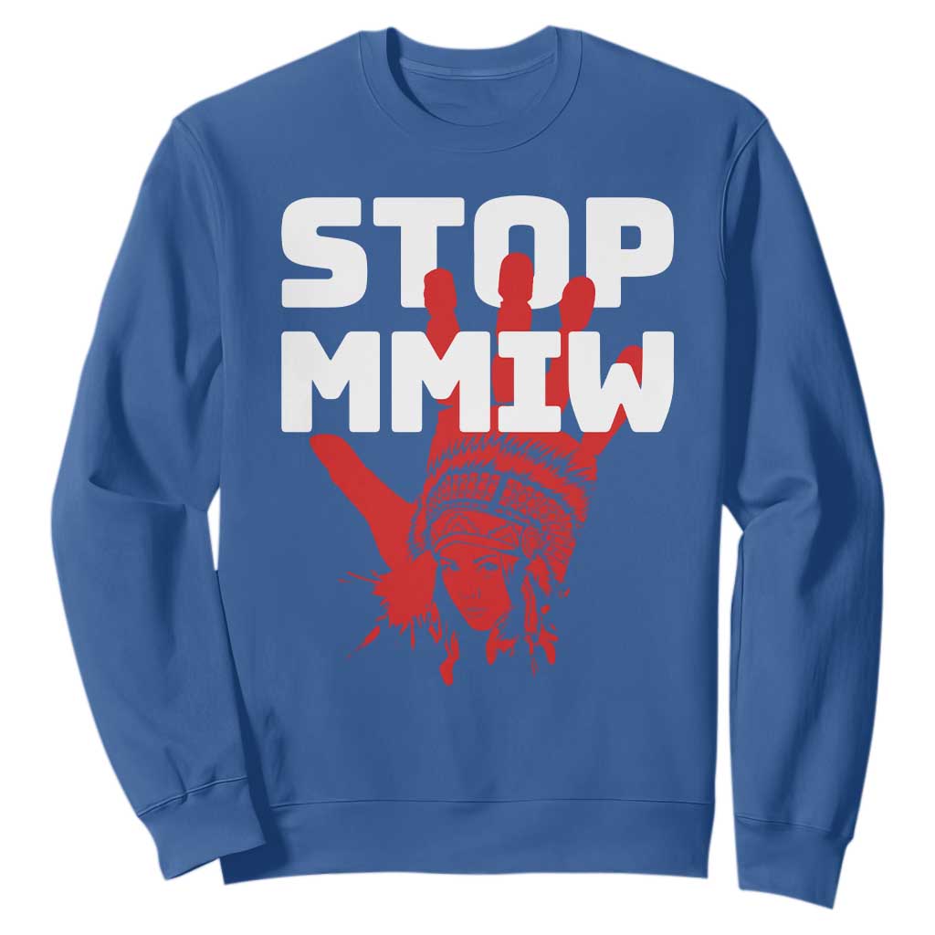 Indigenous Women Justice Gift Sweatshirt Stop MMIW Red Handprint Graphic