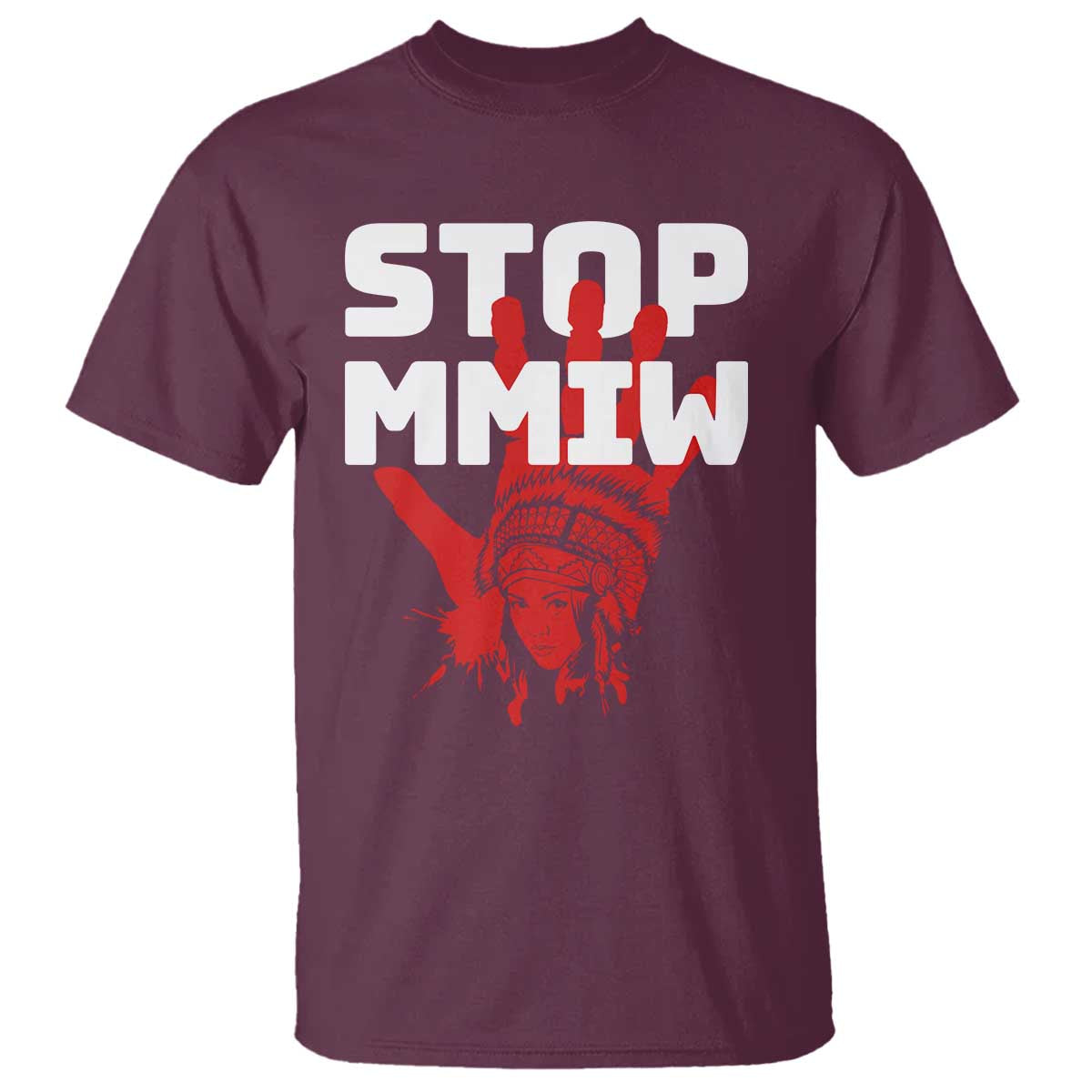 Indigenous Women Justice Gift T Shirt Stop MMIW Red Handprint Graphic
