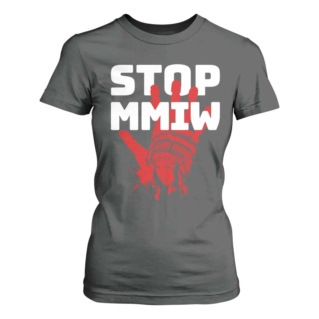 Indigenous Women Justice Gift T Shirt For Women Stop MMIW Red Handprint Graphic