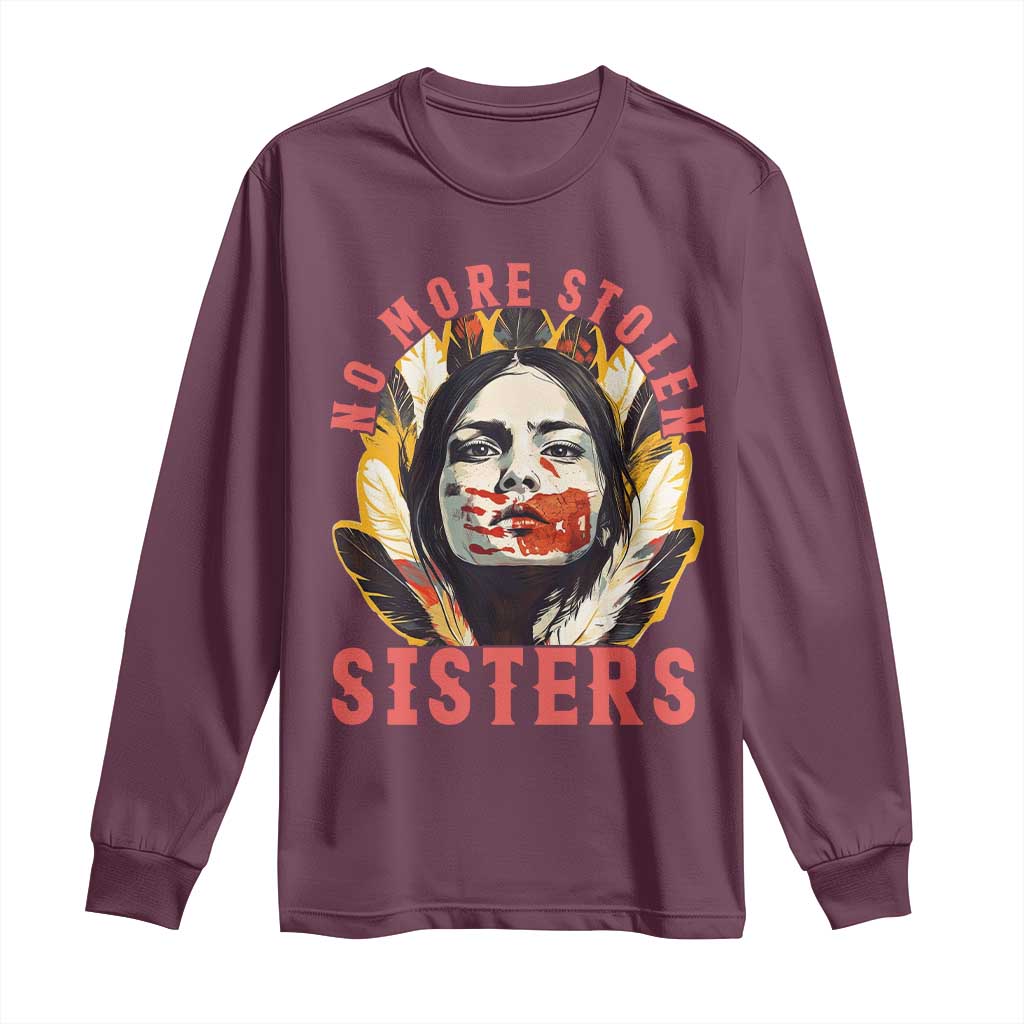 Native American Support Graphic Long Sleeve Shirt No More Stolen Sisters MMIW