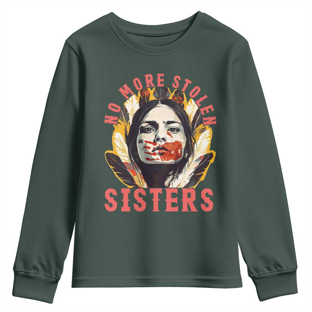 Native American Support Graphic Youth Sweatshirt No More Stolen Sisters MMIW
