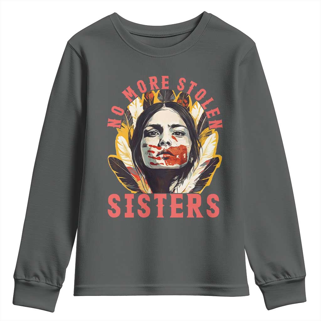 Native American Support Graphic Youth Sweatshirt No More Stolen Sisters MMIW