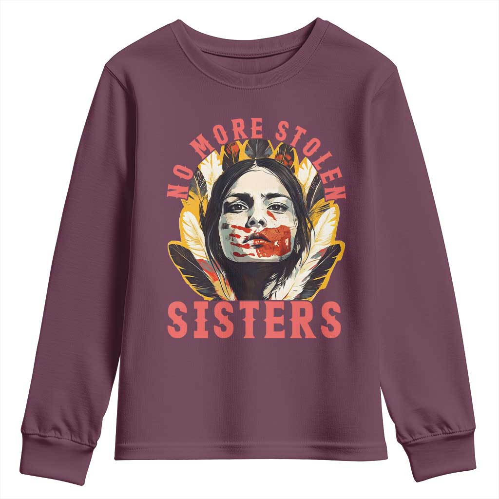 Native American Support Graphic Youth Sweatshirt No More Stolen Sisters MMIW