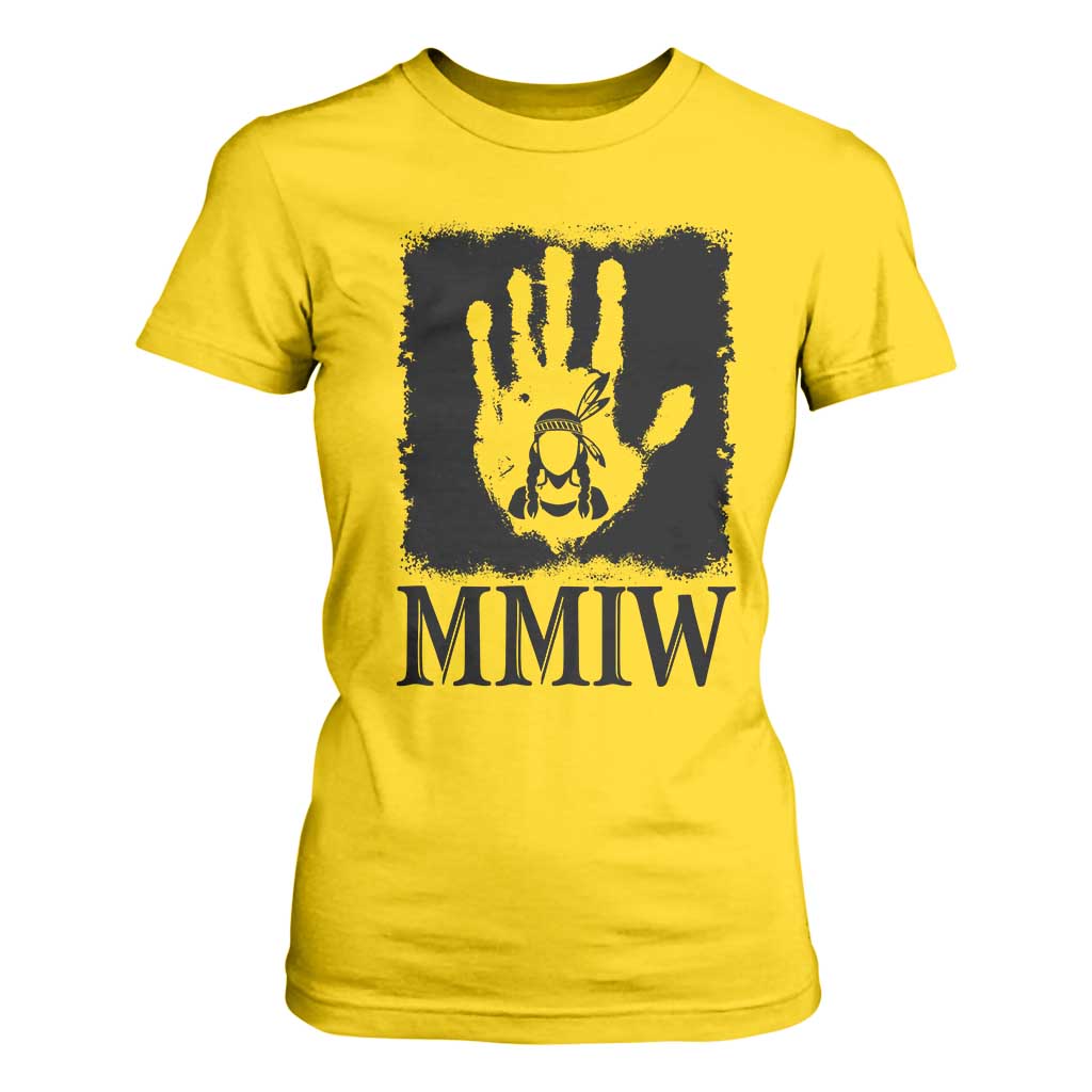 Stop MMIW T Shirt For Women Voices For Stolen Sisters Red Handprint Graphic