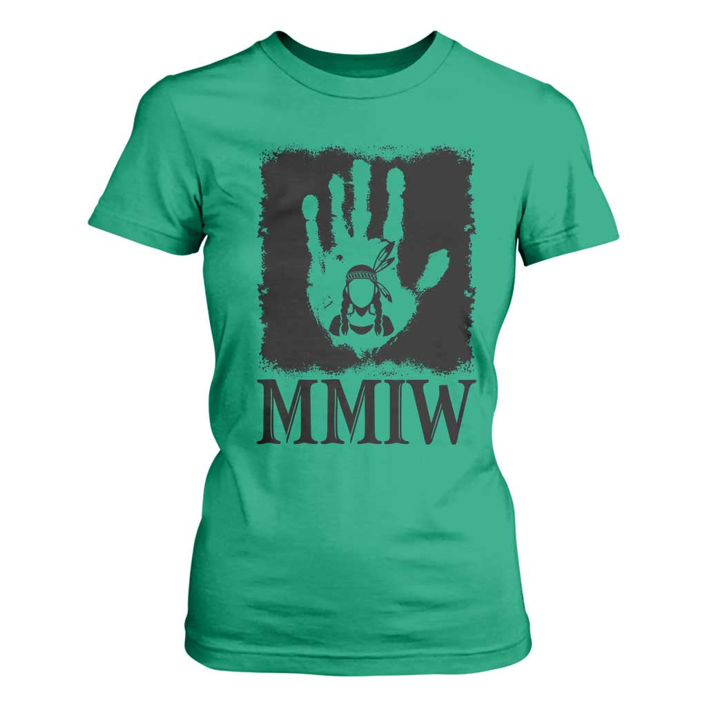 Stop MMIW T Shirt For Women Voices For Stolen Sisters Red Handprint Graphic