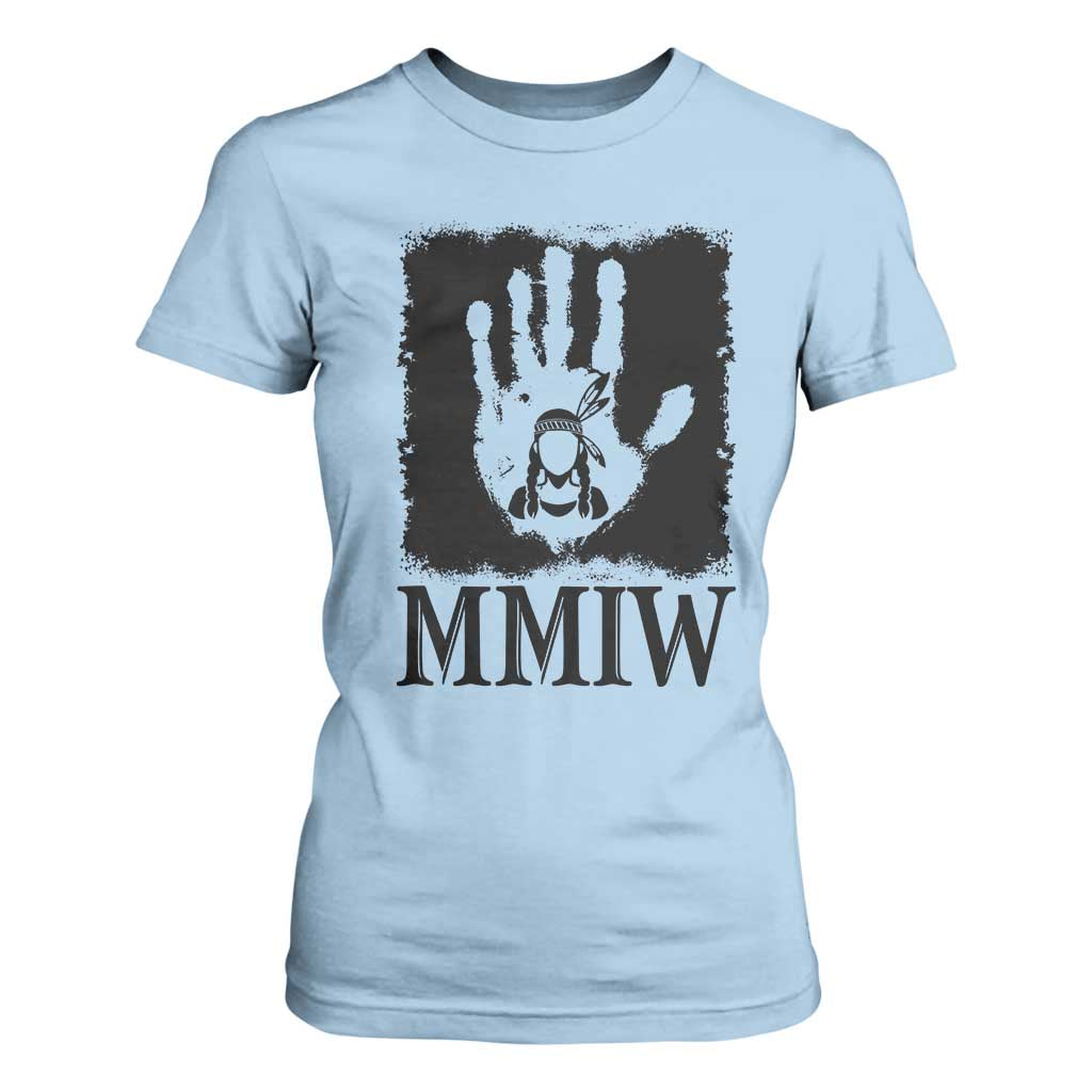 Stop MMIW T Shirt For Women Voices For Stolen Sisters Red Handprint Graphic
