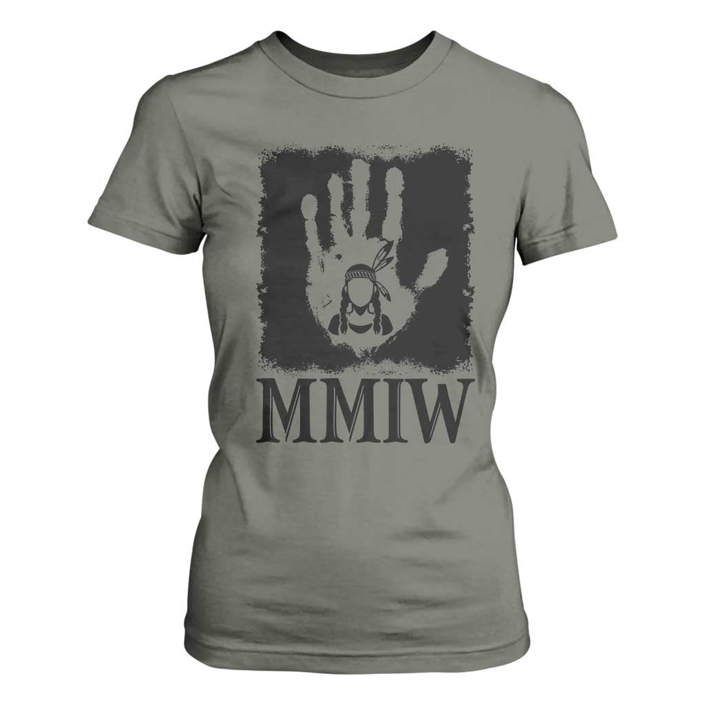 Stop MMIW T Shirt For Women Voices For Stolen Sisters Red Handprint Graphic