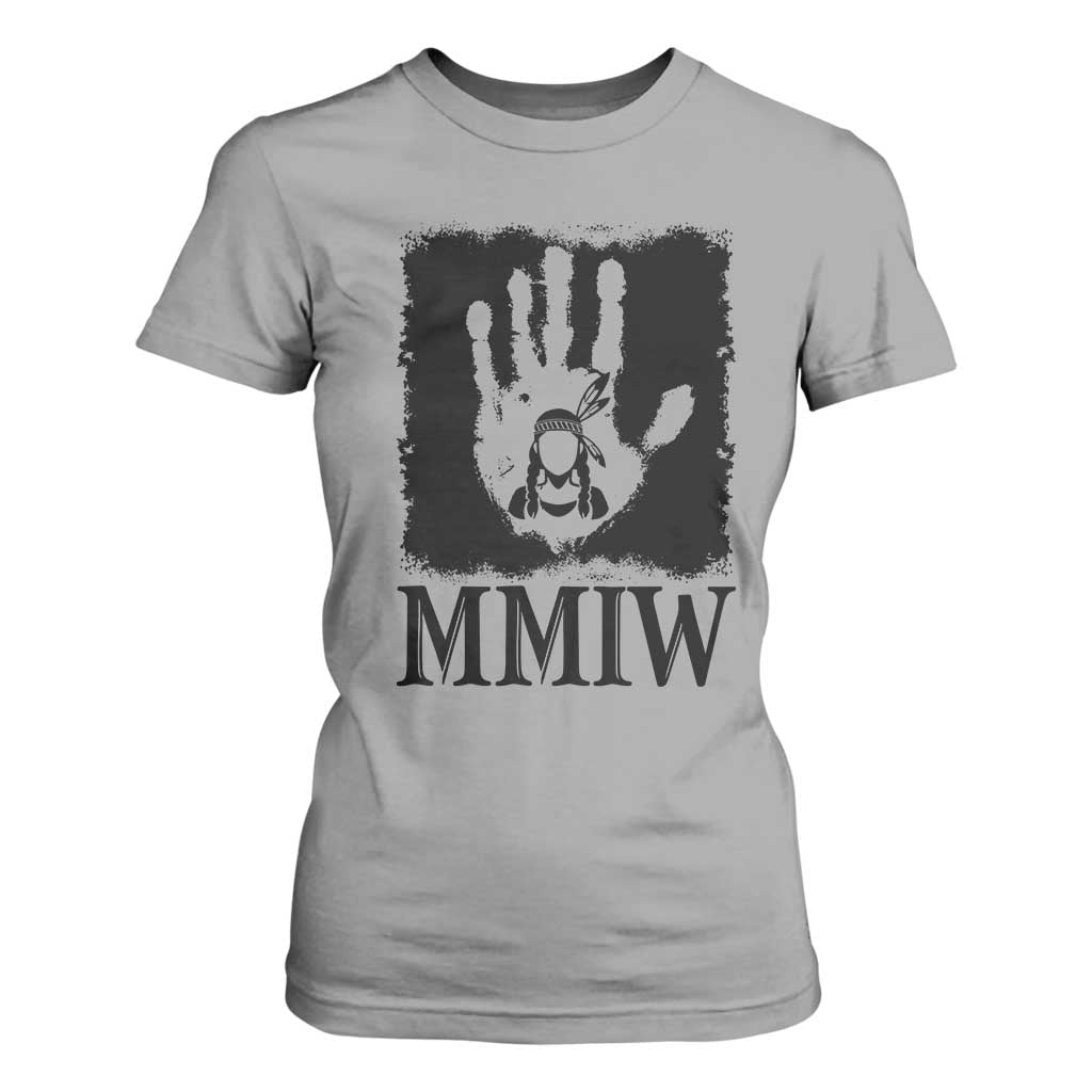 Stop MMIW T Shirt For Women Voices For Stolen Sisters Red Handprint Graphic