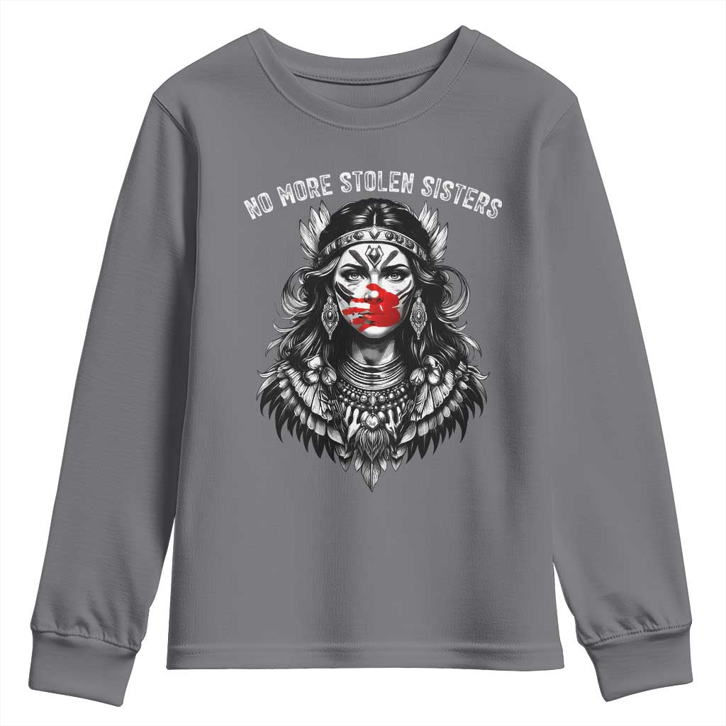MMIW Support Graphic Youth Sweatshirt No More Stolen Sisters