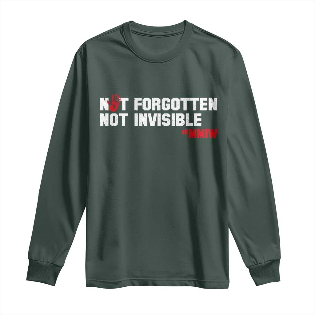 MMIW Support Long Sleeve Shirt Not Forgotten Not Invisible Indigenous Women