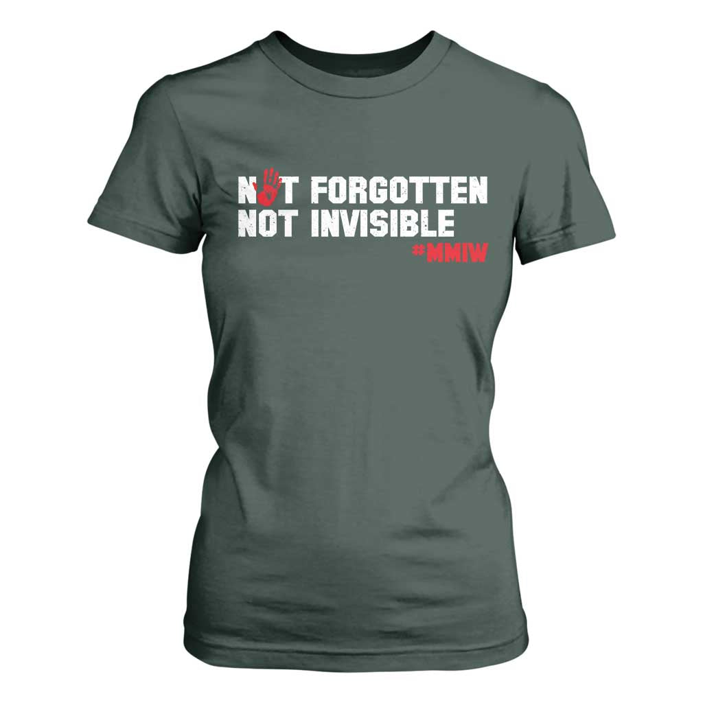 MMIW Support T Shirt For Women Not Forgotten Not Invisible Indigenous Women