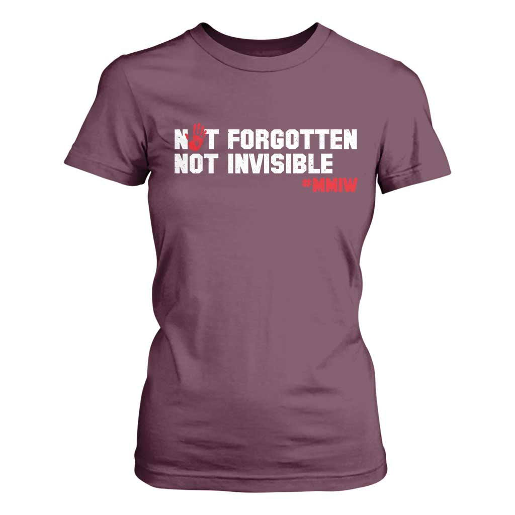 MMIW Support T Shirt For Women Not Forgotten Not Invisible Indigenous Women
