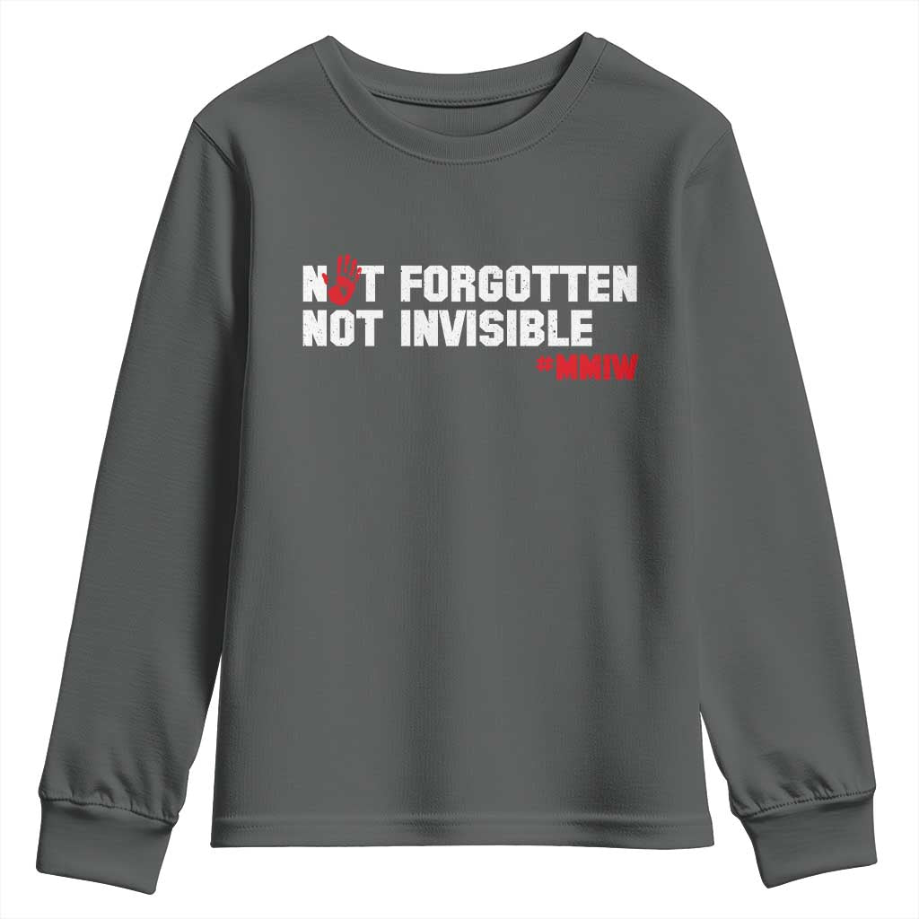 MMIW Support Youth Sweatshirt Not Forgotten Not Invisible Indigenous Women