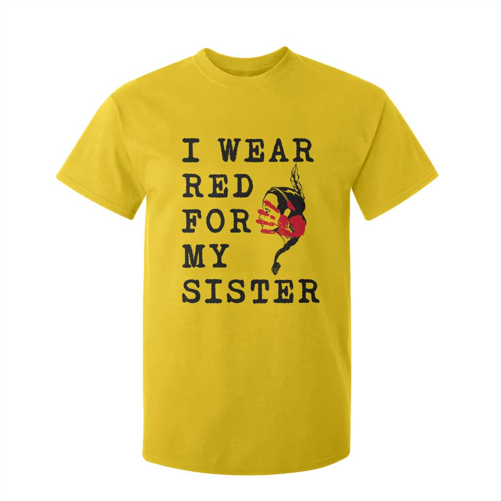 MMIW Native American Support T Shirt For Kid I Wear Red For My Sister