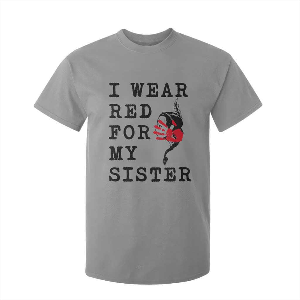MMIW Native American Support T Shirt For Kid I Wear Red For My Sister
