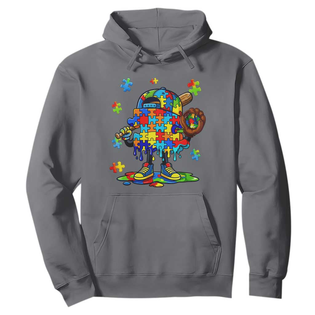 Autism Acceptance Baseball Hoodie Colorful Drip Graphic Neurodiversity Support