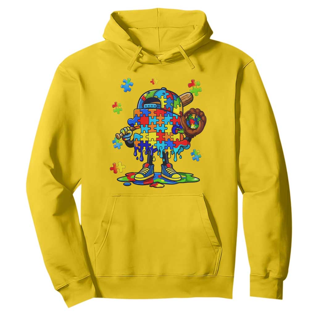 Autism Acceptance Baseball Hoodie Colorful Drip Graphic Neurodiversity Support