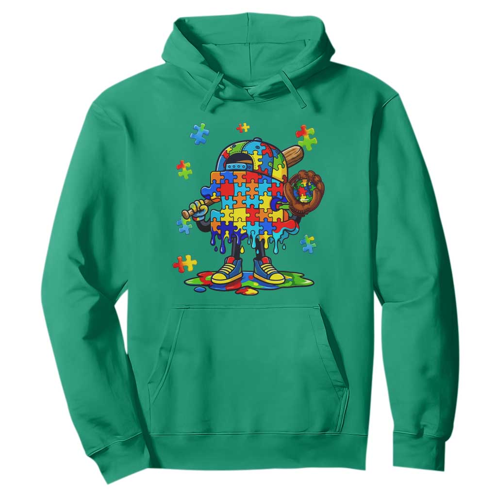 Autism Acceptance Baseball Hoodie Colorful Drip Graphic Neurodiversity Support