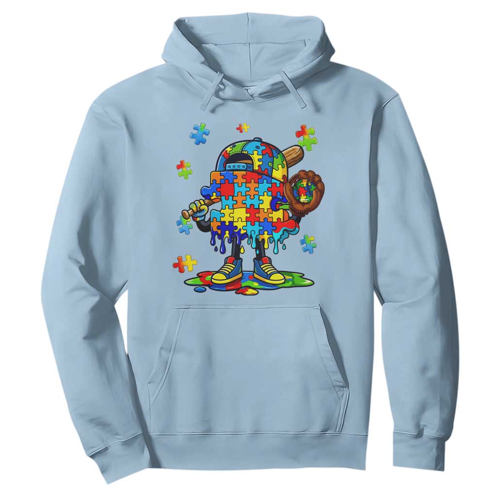 Autism Acceptance Baseball Hoodie Colorful Drip Graphic Neurodiversity Support