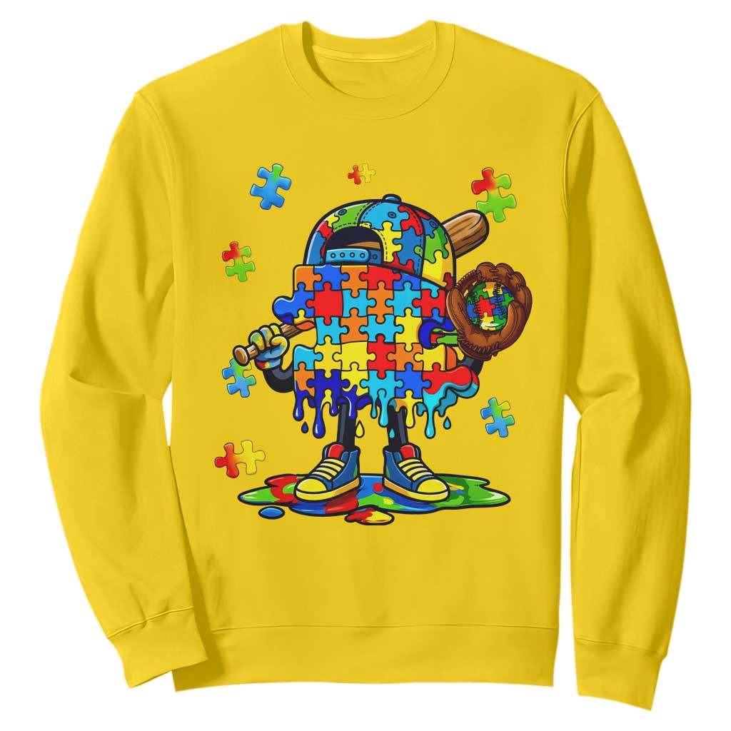 Autism Acceptance Baseball Sweatshirt Colorful Drip Graphic Neurodiversity Support
