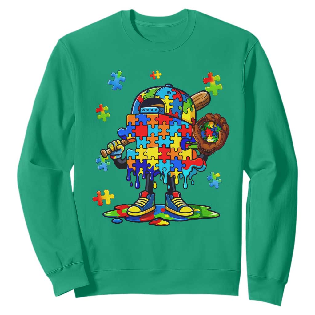 Autism Acceptance Baseball Sweatshirt Colorful Drip Graphic Neurodiversity Support