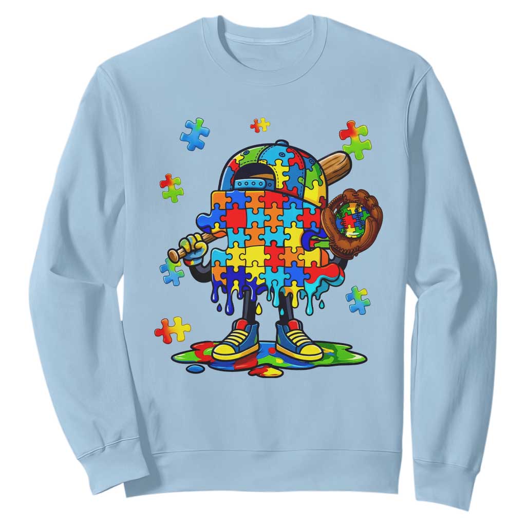 Autism Acceptance Baseball Sweatshirt Colorful Drip Graphic Neurodiversity Support