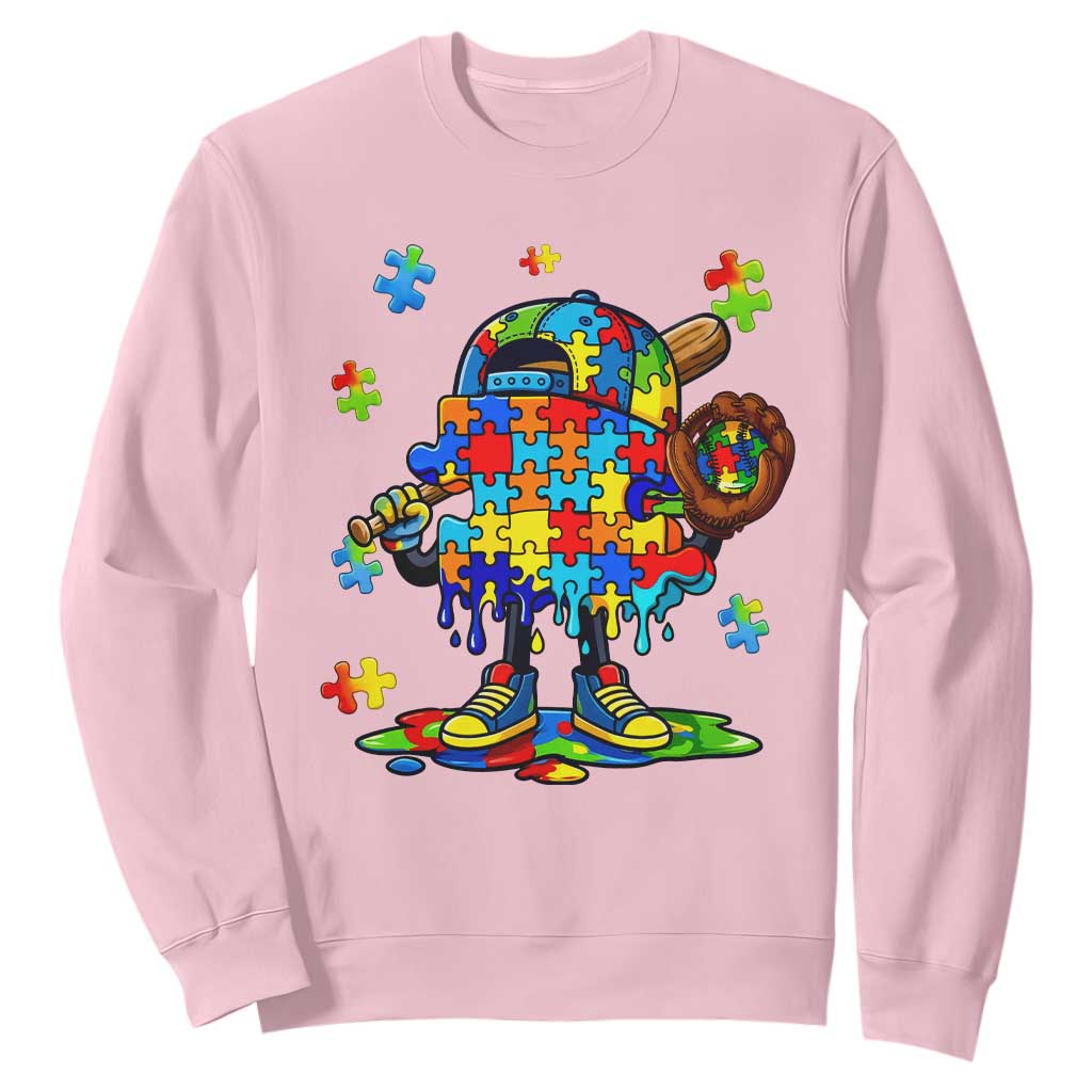 Autism Acceptance Baseball Sweatshirt Colorful Drip Graphic Neurodiversity Support