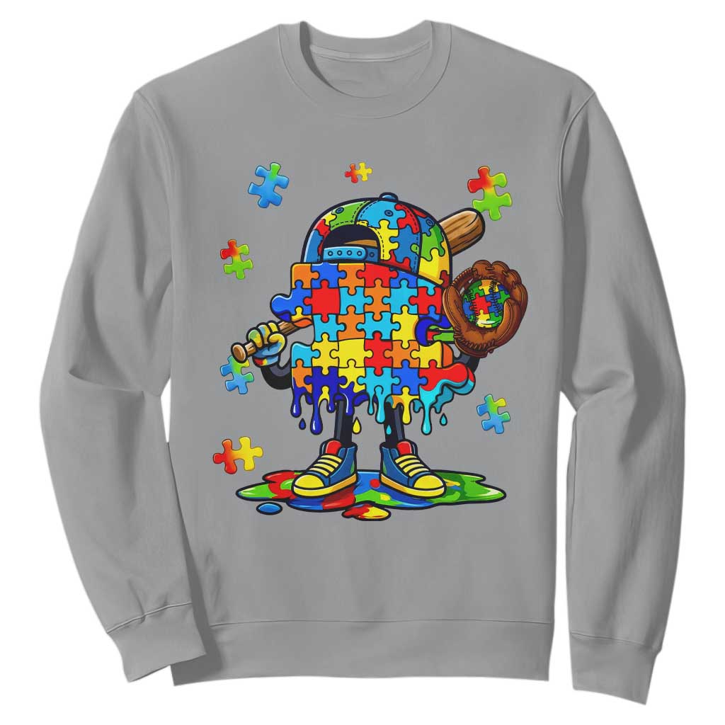 Autism Acceptance Baseball Sweatshirt Colorful Drip Graphic Neurodiversity Support