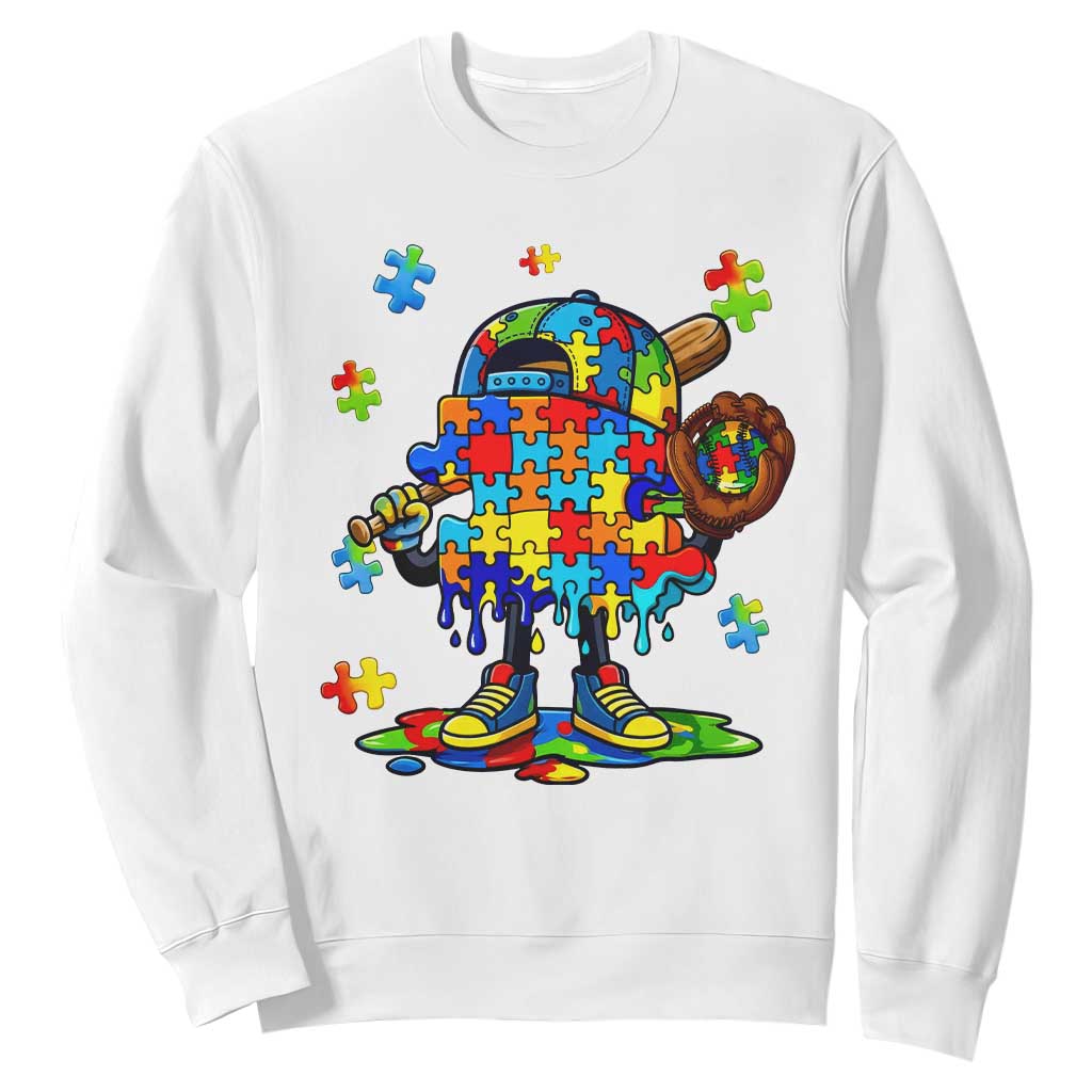 Autism Acceptance Baseball Sweatshirt Colorful Drip Graphic Neurodiversity Support