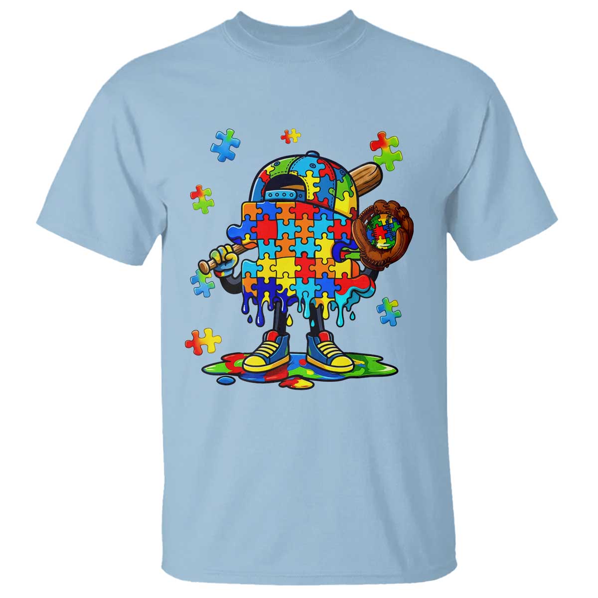 Autism Acceptance Baseball T Shirt Colorful Drip Graphic Neurodiversity Support